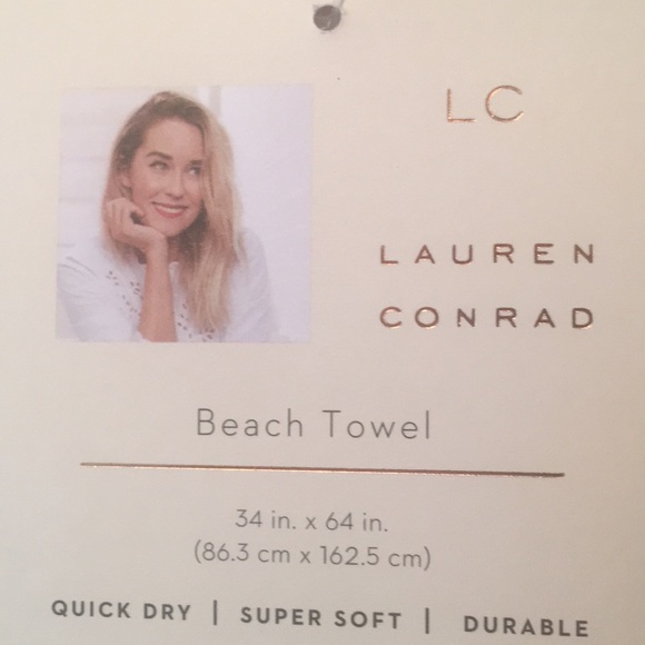 Watercolor palms beach towel with fringes - Picture 3 of 6